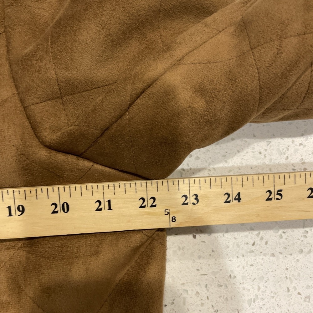 Orvis Quilted Coat Womens Faux Suede Faux Fur Lined Large Chore Coat Western - Picture 5 of 7